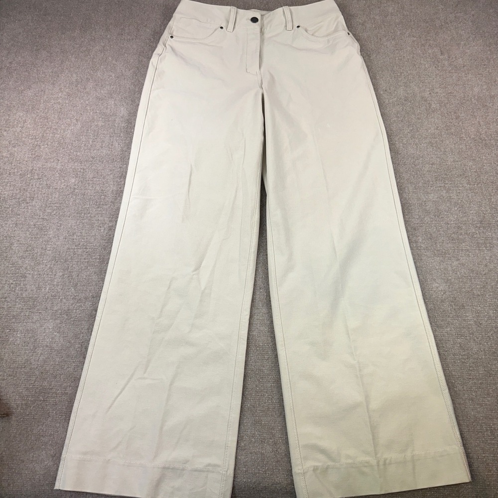 Lululemon City Sleek 5 Pocket Wide Leg Pants Warpstreme Beige Tan Size 8 29in